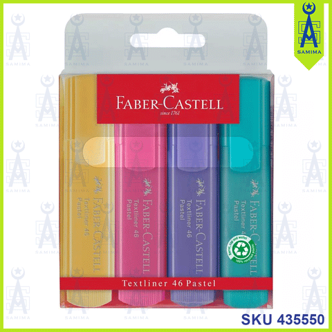 FABER CASTELL 46 PASTEL COLOUR HIGHLIGHTER 4'S