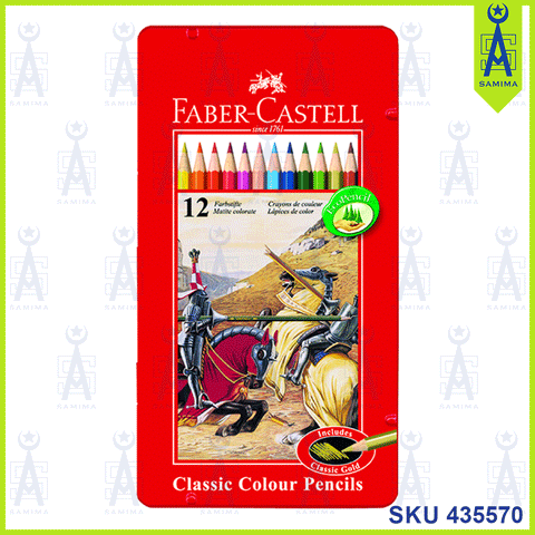 FABER CASTELL 115844 CLASSIC COLOUR PENCIL12'S TIN