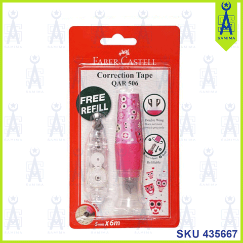 FABER CASTELL 169628 CORRECTION TAPE+REFILL PINK