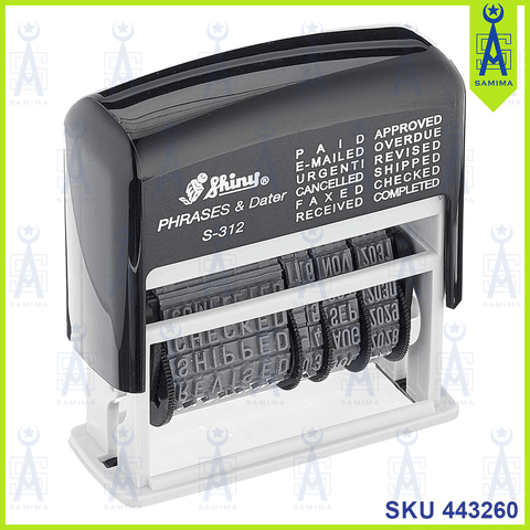 SHINY S-312 PHRASES & DATER SELF INKING STAMP