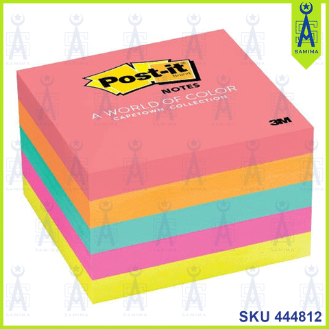 3M Post-it Notes, 3 in x 3 in, Cape Town Collection, 5 Pads/Pack