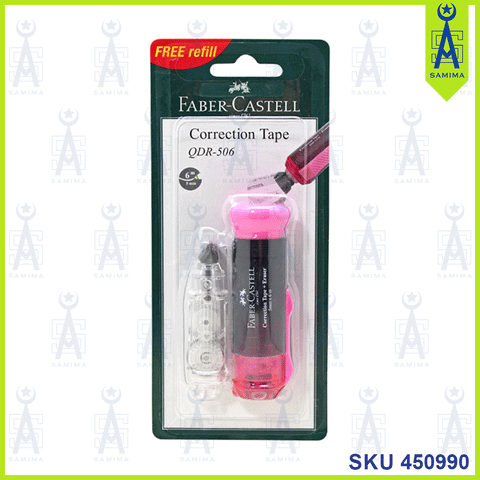 FABER CASTELL 169528R CORRECTION TAPE+REFILL PINK