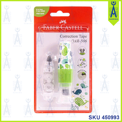 FABER CASTELL 169663 CORRECTION TAPE+REFILL GREEN