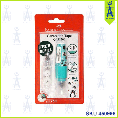 FABER CASTELL 169651 CORRECTION TAPE+REFILL BLUE