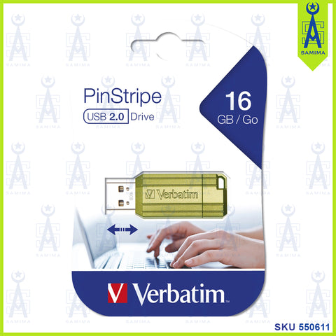 VERBATIM PIN STRIPE 16 GB GREEN PENDRIVE 2.0