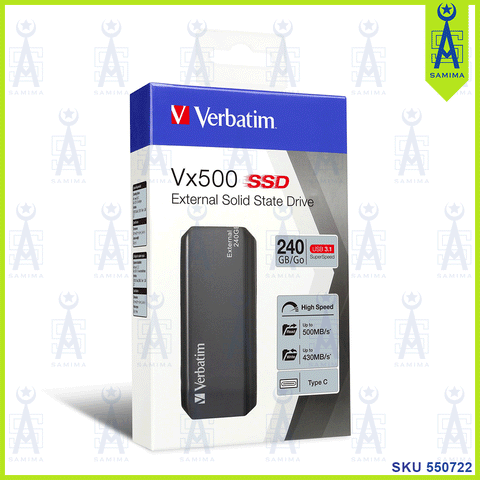 VERBATIM VX500 SSD 240GB EXTERNAL SOLID STATE DRIVE