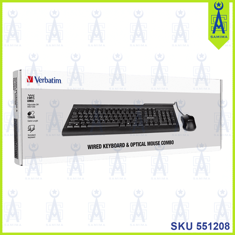 VERBATIM 66630 WIRED KEYBOARD &OPTICAL MOUSE COMBO