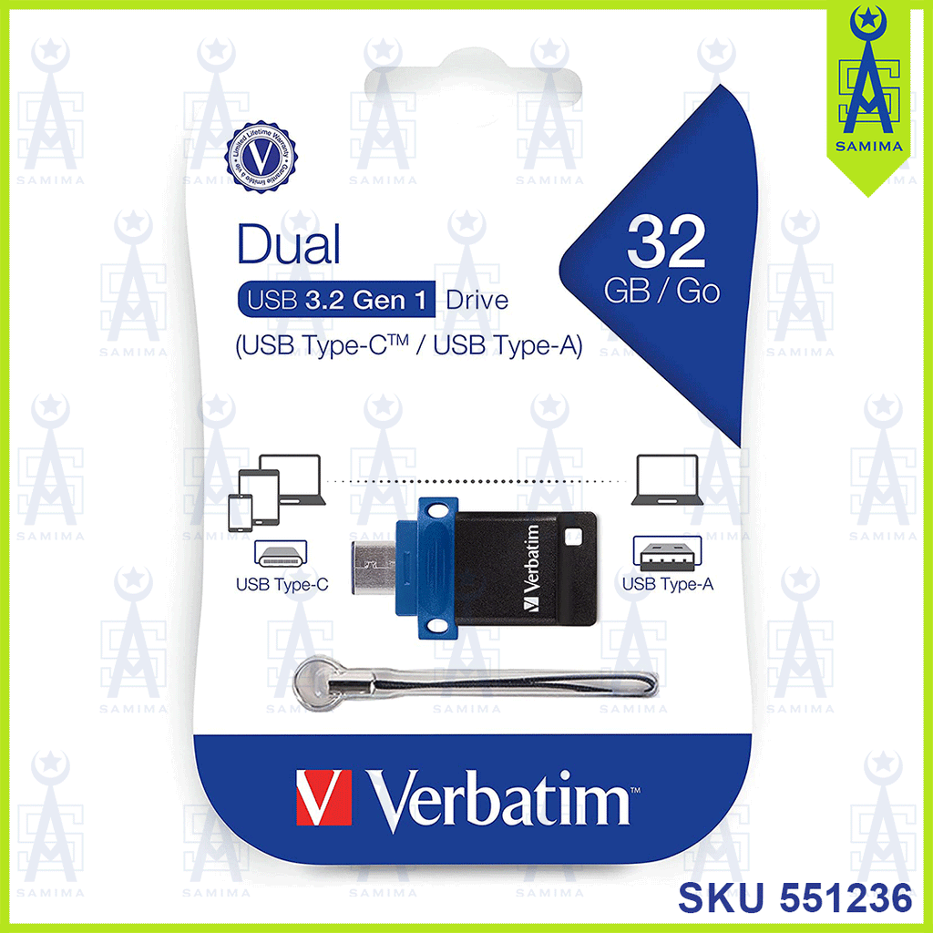 VERBATIM DUAL USB 3.2 GEN 1 32GB/GO 66795 – Samima