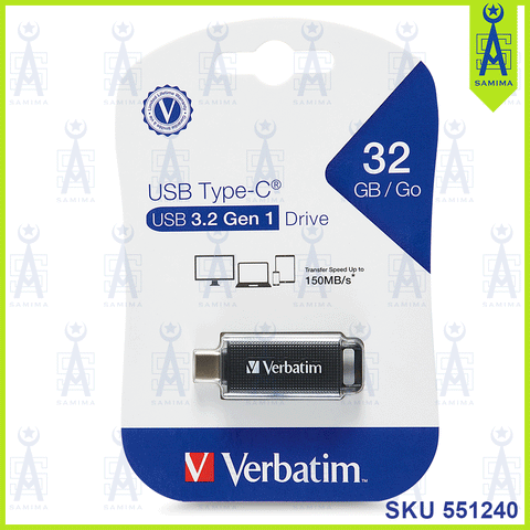 VERBATIM USB 3.2 GEN 1 TYPE-C 64GB 70904