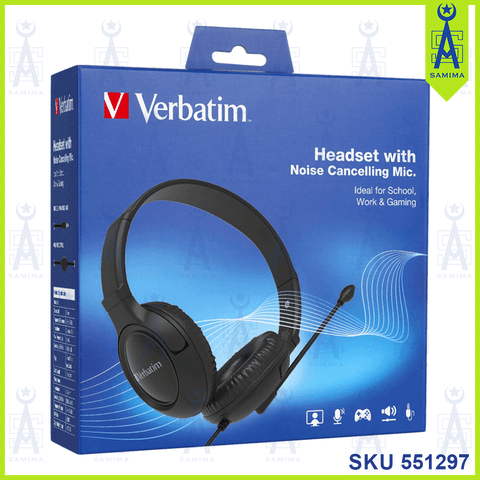 VERBATIM HEADSET WITH NOISE CANCELLING MIC 66705