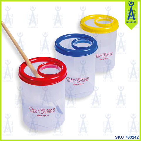 TOY COLOR ROUND BRUSH HOLDER (BLUE/RED/YELLOW)