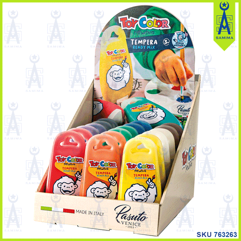 TOY COLOR SUPERWASHABLE READY TEMPERA 170ML 18'S
