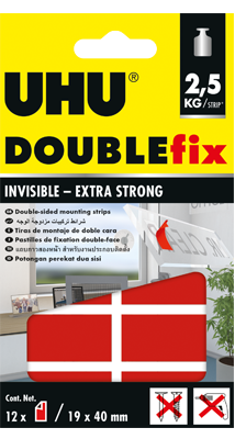 UHU DOUBLE FIX INVISIBLE-EXTRA STRONG 19 X 40 MM
