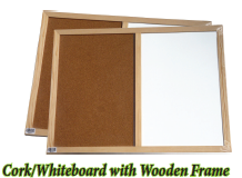 Cork/Whiteboard with Wooden Frame