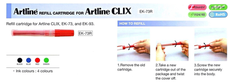 Artline Refill Cartrigdge For Artline Clix EK-73R