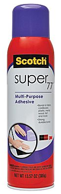 Scotch Super 77 Multi-Purpose Spray Adhesive, 13.5 oz, Clear