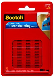 3M Scotch Removable Clear Mounting Squares